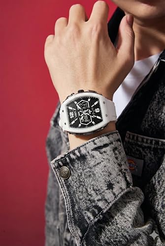 Image of V2A Impact 50mm Analog Digital Watch for Men | X-Frame Hybrid Dial Design | Alarm Stopwatch Day Date 12 /24 Hr | TPU Sport Strap | 50M Water Resistant | Gift for Mens