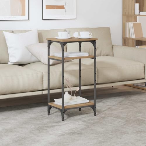 Table basse peu encombrant en bois de chêne avec rangement pour salon - 3