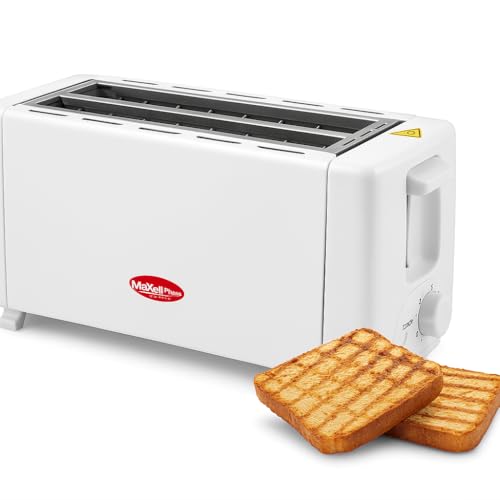 Tostadora 4 Rebanadas 1300W Doble Ranura Larga, Control Ajustable de Tostado, Función Stop y...