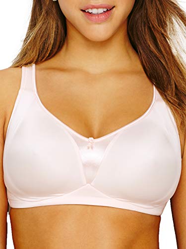 Olga Women's Plus Size Signature Support Satin Wire-Free 2-Ply Bra, Rosewater, 38DD