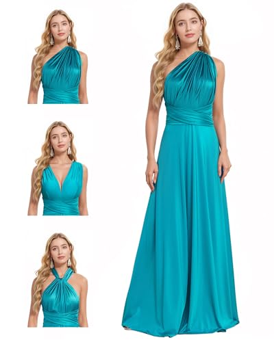 Image of Women's Proaid Convertible Infinity Dress with Bandeau - Multi-Way Long Bridesmaid Dress, Twist Wrap Dress for Weddings