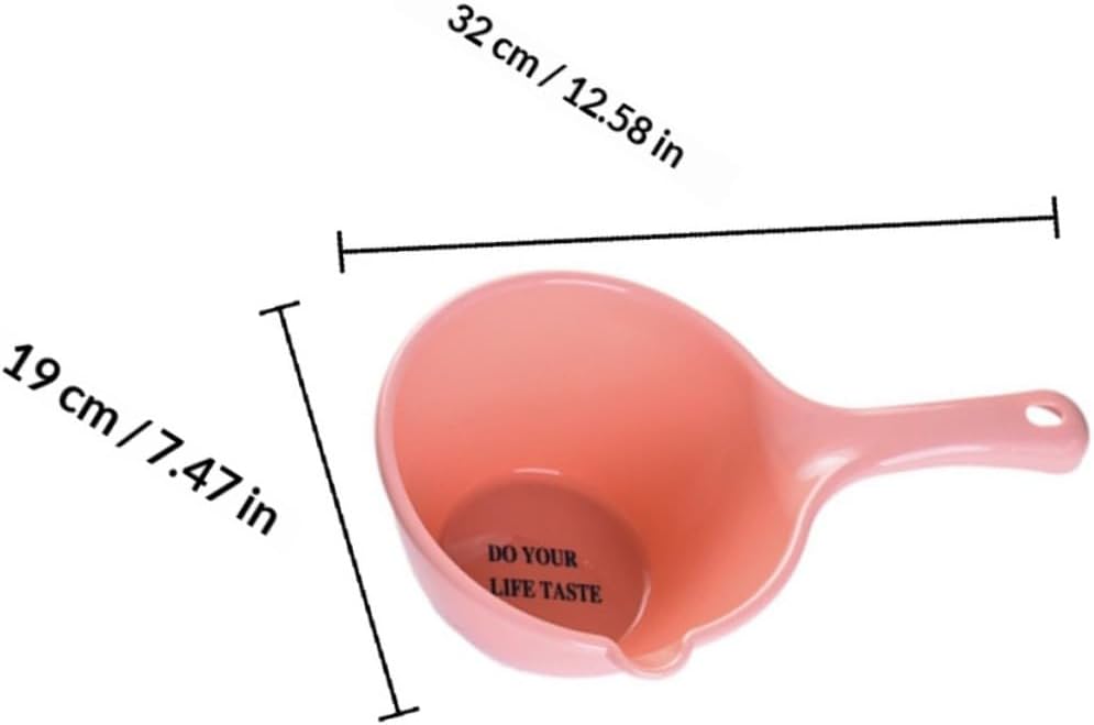 BETOOKY 3pcs Plastic Kitchen Water Ladle Set Long Handle Bath and Cooking Water Scoop Multi-color Large Capacity for Home and Bathing Use