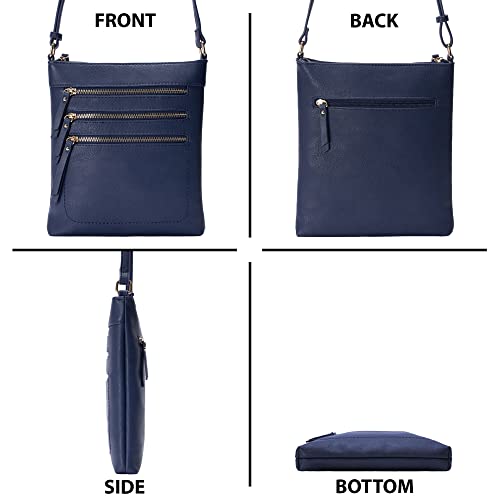 Image of Solene Crossbody Bag Functional Multi Pocket Messenger Purse Top Zip Closure Shoulder Handbag With Adjustable Strap