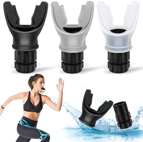 3 PCS Portable Breathing Trainer with Adjustable Resistance Setti...