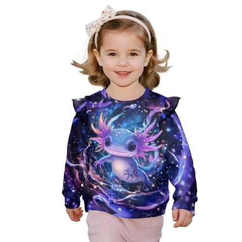 Xpyiqun Sweatshirts Girls Crewneck Pullover Tops Ruffle Long Sleeve Shirt Athletic Fall Outfits