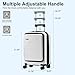 CENSIEN Expandable Carry On Luggage Airline Approved, 20 Inch Lightweight ABS+PC Hard Shell Suitcases with Front Pocket, Spinner Wheels, TSA Lock (White, 1PC)