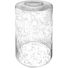 ECUDIS Bubble Glasses Light Shade Cylinder Lamp Shade Replacement with 1-5/8-inch Fitter, Lighting Fixture Accessory Clear Glass Globes, 1 Pack