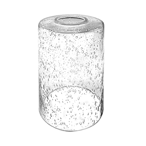 ECUDIS 1 Pack Bubble Glasses Light Shade Cylinder Lamp Shade Replacement Lighting Fixture Accessory Clear Glass Globes