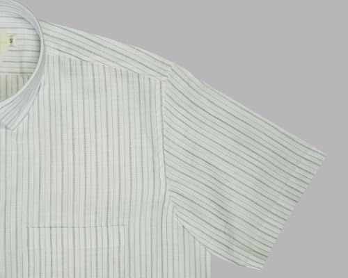 Image of GHPC 100% Cotton Striped Half Sleeves Regular Fit Formal Shirt for Men