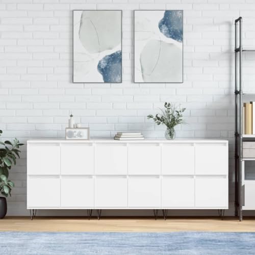 Mengtu Aparador de 3 piezas blanco de madera multicapa aparador armario armario armario de suelo para baño, muebles de oficina, mueble de almacenamiento estantes ahorra espacio armario de