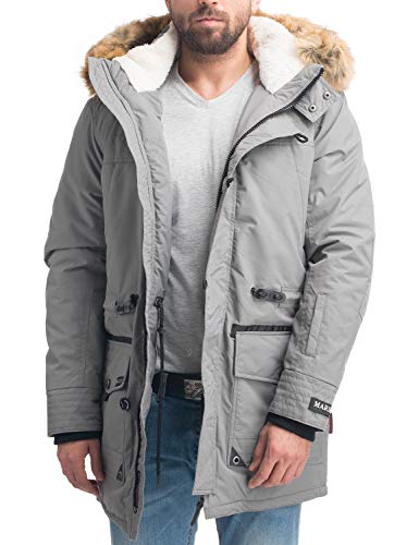 Preisvergleich Produktbild Marikoo Herren Mantel Wintermantel Ansaya Grau Gr. 3XL