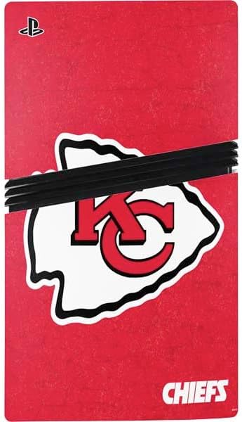 Skinit Decal Gaming Skin Compatible with PS5 Pro Disk Bundle - Officially Licensed NFL Kansas City Chiefs Distressed Design