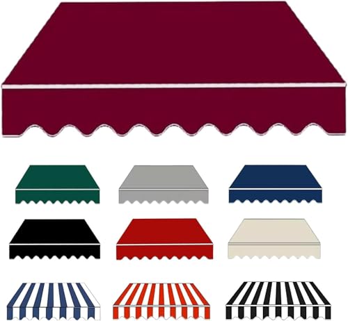 Auvent de terrasse rétractable 4x3.5m imperméable rouge vin