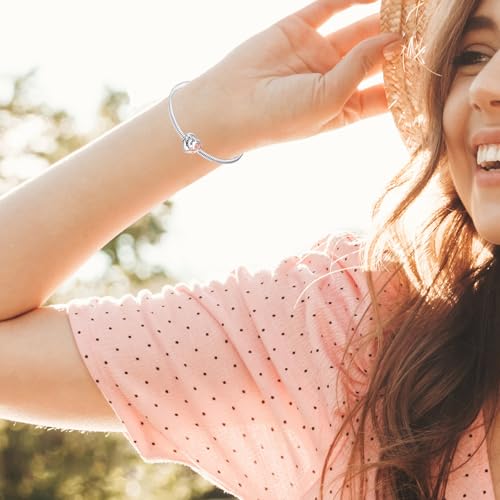 Abalorio de rosa elevada compatible con pulseras Pandora para mujer 6