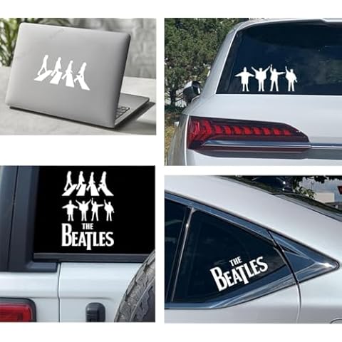 03 in 1 5.5" Be@tles Decal 5.5" Abbey Road Band Sticker 5.5" Help Graphic Vinyl for Car Window, Bumper, Walls, Laptop, Skate Board, Truck, | White |, (Cut to 3 or Keep as 1). Cover
