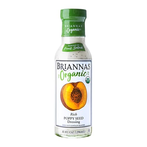 BRIANNAS - Organic Rich Poppy Seed Dressing - Certified Kosher & Organic Salad Dressing made with Premium Ingredients - 10 oz. Bottle