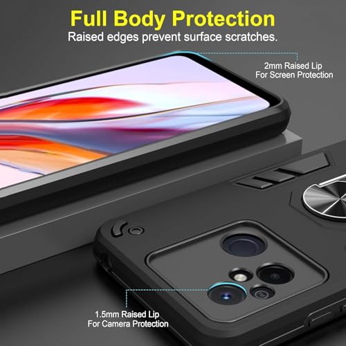 Image of NDCOM for Redmi 12C Back Covers | Compatible Redmi 12 C Back Cover | Premium Design Redmi 12C Cover | Sleek and Stylish Back Case Ring Holder Case