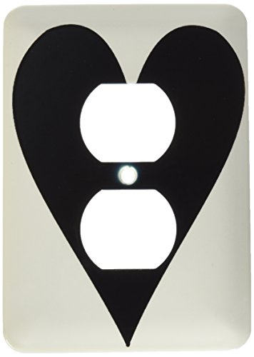 Carcasa para 2 enchufes con estampado de corazón blanco placa interruptor doble 4