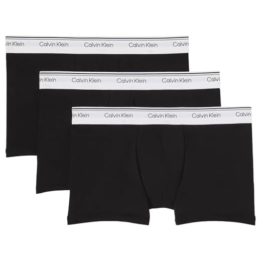 Calvin Klein Herren 3er Pack Boxershorts Trunks Balance mit Logobund, Schwarz (Black), L