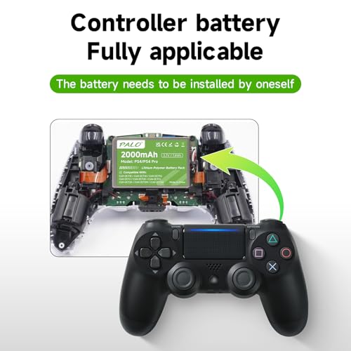 2000mAh Batería de Repuesto para Sony PS4 / PS4 Pro / PS4 Slim PS4 Dualshock 4 Controlador CUH-ZCT1E CUH-ZCT1H CUH-ZCT1U CUH-ZCT2 CUH-ZCT2U (1Pcs) - imagen 8