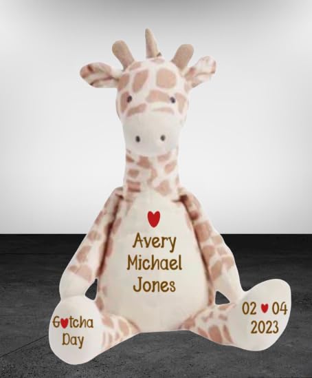 Gotcha Day, Adoption Gift - A Personalized Plush Giraffe to Celebrate an Adoption