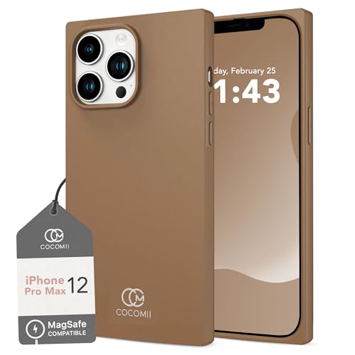 Coque rectangulaire iPhone 12 Pro Max silicone marron pour le quotidien