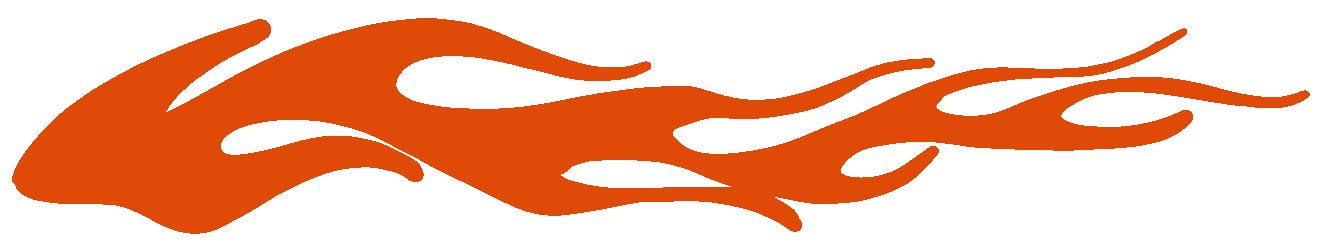 Flames Vinyl Decal - 5 Inches - for Cars, Trucks, Windows, Laptops, Tablets - Outdoor-Grade 2.5mil Thick Vinyl - Orange