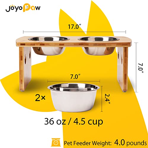 Elevated Dog Bowls Bamboo Raised Dog Bowl for Medium Dogs with 2 Stainless Steel Bowls 7 Tall30 Oz Bowl  Cucciolini Doodles Elevated dog bowls bamboo raised dog bowl for medium dogs with 2 stainless steel bowls 7 tall 30 oz bowl   cucciolini doodles