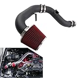 VVORHSBELL Entrée d'air froid compatible avec Subaru Impreza WRX STI 2002 2007 2.0L 2.5L Turbo Performance Kit d'induction en aluminium avec filtre rouge