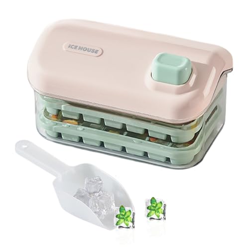 Eiswürfelbereiter Form - Einfache Entnahme Eisform Mit Behälter und Schaufel - Lebensmittelechtes Kühlwürfel Werkzeug Mit Großem Fassungsvermögen Für Getränke Whiskey Cocktails Wodka Tequila - Für Whi