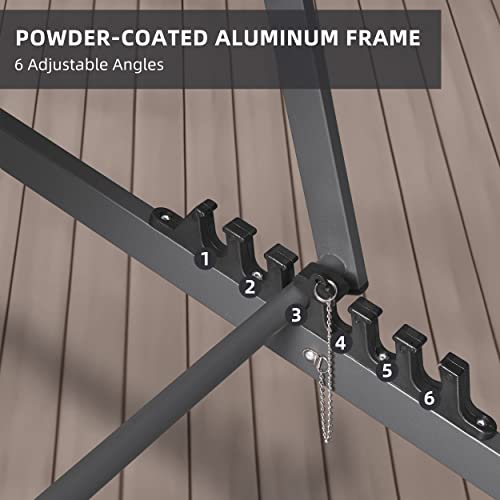 Ricnod Outdoor Patio Chairs Folding Sling Chairs Set Of 2 Portable Aluminum Lounge Chairs Adjustable Beach Chairs Reclining Lawn Chairs With Headrest, Grey (Rics01) #TOP4