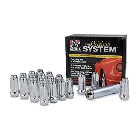 Gorilla Automotive 26643SD 14mm x 1.50 Thread Size Chrome Finish Small Diameter Duplex Wheel Lock System with 5-Lug Nut