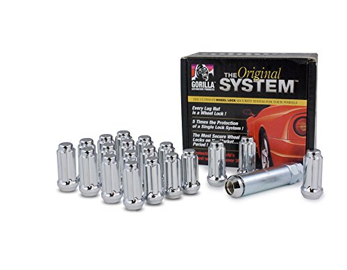 Gorilla Automotive 26643SD 14mm x 1.50 Thread Size Chrome Finish Small Diameter Duplex Wheel Lock System with 5-Lug Nut