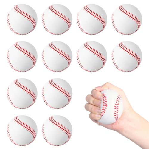 yeeplant 12 Pc Soft Foam Baseball Training Balls, Mini 2.2 in for Stress Relief, Ideal for Batting Practice, Great for Parties and School Rewards