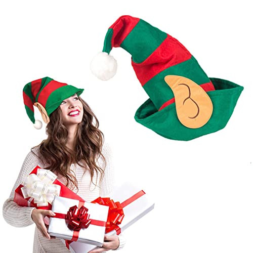 RosyFate Chapeau D'elfe, Chapeau Elfe, Chapeau de Lutin avec Oreilles, Bonnet D'elfe, Rouge et Vert, Chapeau D'elfe, D'elfe de Forêt, Chapeau D'elfe Unisexe avec des Oreilles Cover