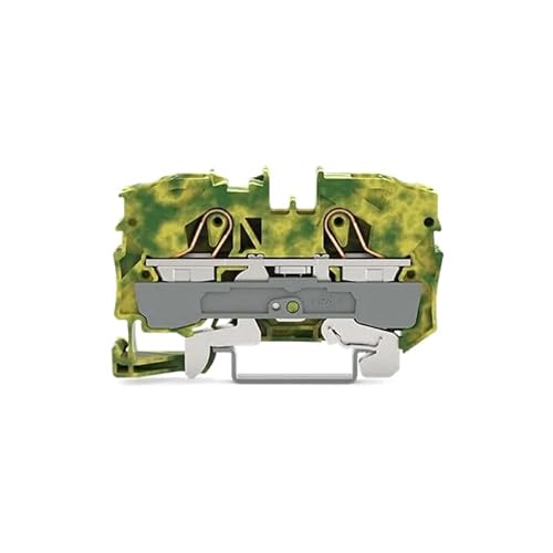 Vanky Industry 10pcs Compatible with WAGO 2010-1207 2-Conductor Ground Terminal Block 10mm2 Green-Yellow New