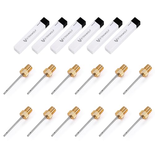 ETENWOLF Lot de 12 aiguilles de gonflage pour pompes à air - Pour ballon de football, de volley-ball, de rugby