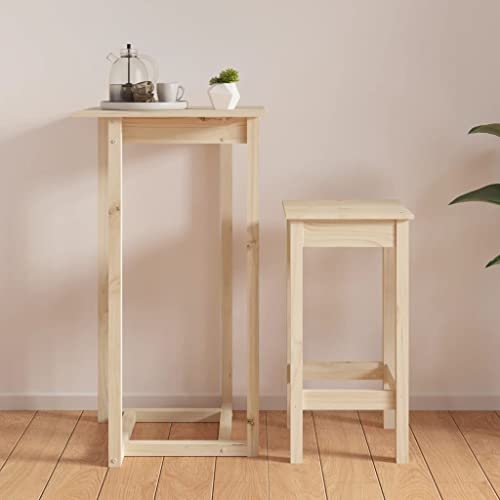 Mesa de bar cuadrada de pino para cocinas con poco espacio 5