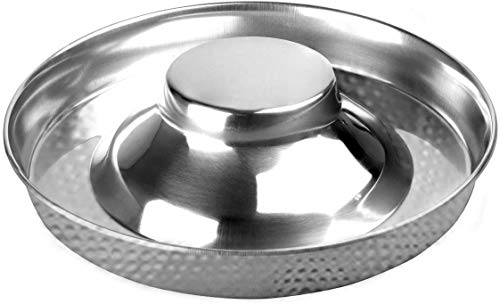 King International Stainless Steel 2 Hammered Slow Feeder Dog Bowls, Puppy Bowls,Puppy Food Bowl,Dog Bowls For Small Dogs,11.4'',Puppy Saucer,Puppy Supplies,Puppy Feeder,Puppy Feeding Bowls #TOP1