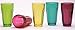 Circleware Heavy Base Colored Juice Drinking Glasses, Kitchen Entertainment Dinnerware Ice Tea Beverage Cups Glassware for Water, Milk, Beer, Whiskey and Bar Decor, Set of 6-12oz, Overture