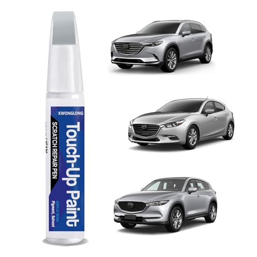 Touchup Paint for Mazda 45P Sonic Silver, 2-in-1 Scratch Repair Pen Exact Color Match, Car Scratch Repair Pen for Mazda 3/6/CX-30/CX-5/CX-9/CX-90