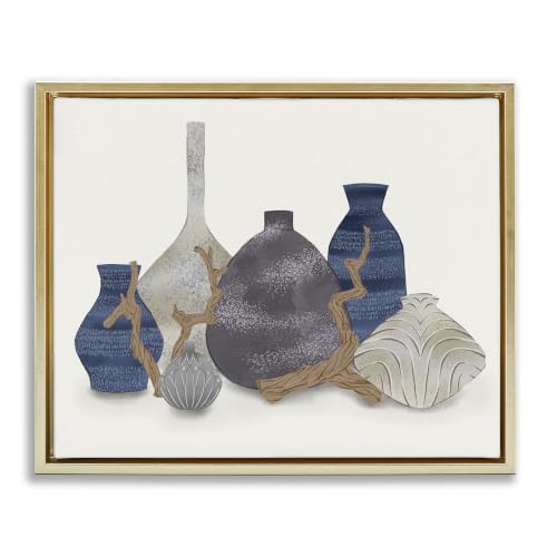 Ornate Vase Driftwood Still Life, 24 x 30 Inch Canvas in Floater Frame