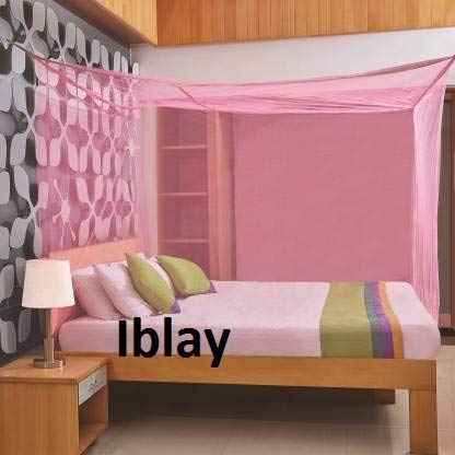 Image of Machardani Net Single Bed King Size - 3x6.5 Ft Mosquito Netting for Bed (Pink)