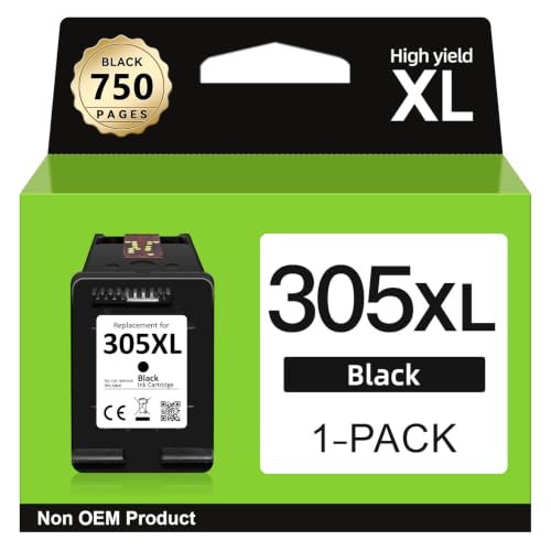INKYEAH Tinta 305 XL Negro - 750+ Páginas, Reemplazo para Cartucho Tinta HP 305 Negro Original, Tinta Impresora 305 para DeskJet 2700 2720 2710 2300 Plus 4120 4100 4110 Envy 6000 6032 6020 6022