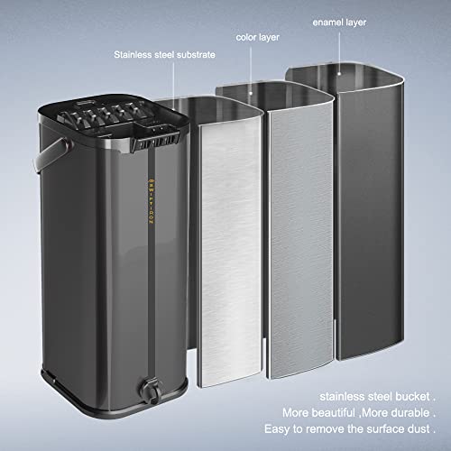 Black Mop And Bucket Set Squeeze Flat Floor, Stainless Steel Handle Adjustable, 4 Washable Reusable Microfiber Mop Pads,Professional Commercial Floor Cleaner Bucket Mops For Floor Cleaning #TOP2