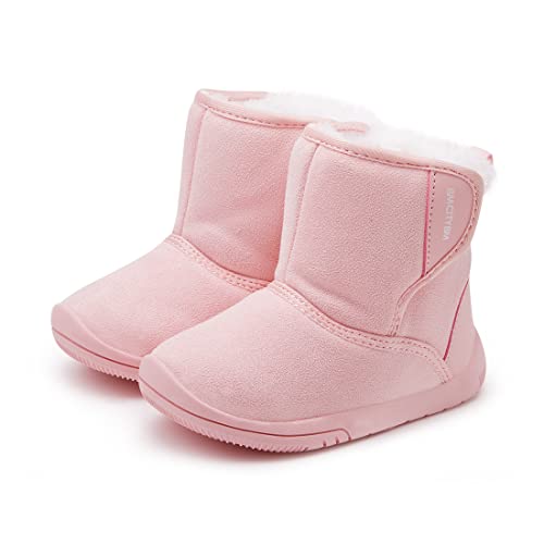 Bmcitybm Baby Girls Boys Snow Boots Winter Shoes Fur Lined Walking Shoes Pink Size 6-12 Months Infant #TOP2