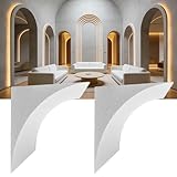 HEFJIAYCIQ Foam Arch Doorway Frame Kit, 2 Pcs Interior Paintable Half Circle Corbels, Precurved Door Archs for Right-Angle Decoration,White,14x20x20cm