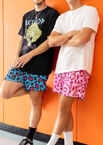 MECH-ENG Men's Casual Graphic Shorts Leopard Print Drawstring Running Gym Lightweight Athletic Shorts(Khaki Large)3