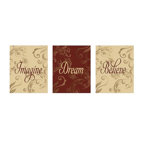Imagine, Dream, Believe-Motivational Wall Art, A Classic Fine-Art Design Wall