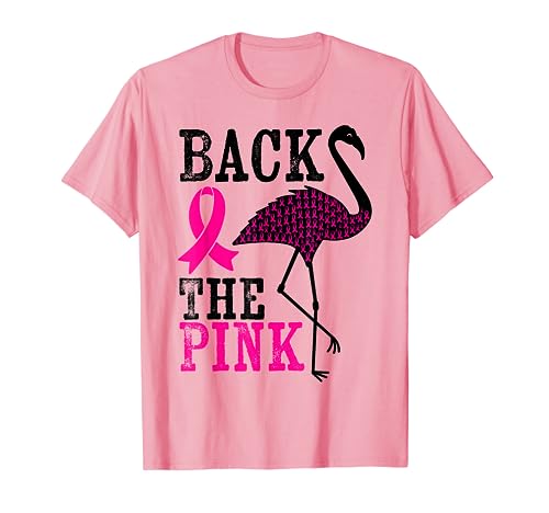 Volver La concienciación sobre el cáncer de mama rosa Apoyo Flamenco Rosa Camiseta